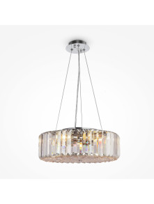 Glamour żyrandol Recinto do salonu 6xE27 chrom - kryształowy pierścień 40 cm, pryzmaty