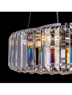 Glamour żyrandol Recinto do salonu 6xE27 chrom - kryształowy pierścień 40 cm, pryzmaty