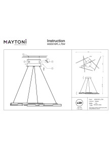 Nowoczesny biały żyrandol Line LED do salonu - sześć geometrycznych ramion, 3000K, 3100 lm