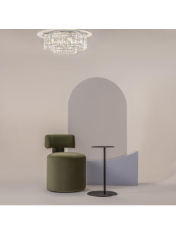 Glamour plafon sufitowy Dune chrom - kaskadowe kryształki w falistej formie