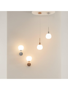 Chromowana lampa wisząca Erich - mlecznobiała szklana kula 1-punktowa 15 cm - Maytoni