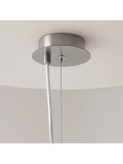 Chromowana lampa wisząca Erich - mlecznobiała szklana kula 1-punktowa 15 cm - Maytoni