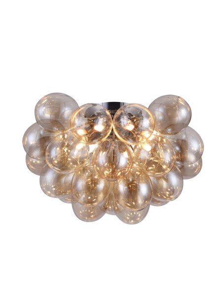 Glamour lampa sufitowa Balbo do salonu - kaniakowe szklane kule 8xG9, motyw winogrona