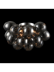 Designerska lampa sufitowa Balbo chrom - ciemne szklane kule 4xG9, motyw winogrona Designerska lampa sufitowa Balbo chrom - ciemne szklane kule 4xG9, motyw winogrona