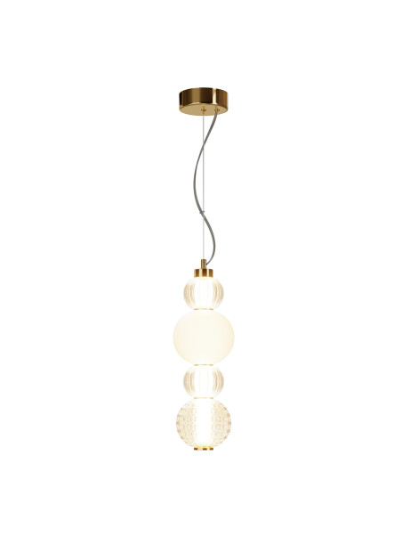 Glamour lampa wisząca Collar LED 3000K - trzy szklane kule ze złotymi detalami - Maytoni Glamour lampa wisząca Collar LED 3000K - trzy szklane kule ze złotymi detalami - Maytoni