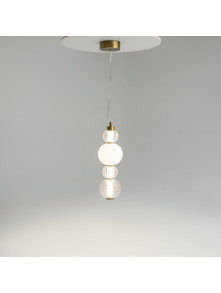 Glamour lampa wisząca Collar LED 3000K - trzy szklane kule ze złotymi detalami - Maytoni Glamour lampa wisząca Collar LED 3000K - trzy szklane kule ze złotymi detalami - Maytoni