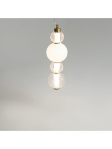 Glamour lampa wisząca Collar LED 3000K - trzy szklane kule ze złotymi detalami - Maytoni Glamour lampa wisząca Collar LED 3000K - trzy szklane kule ze złotymi detalami - Maytoni