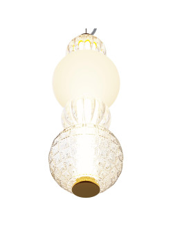Glamour lampa wisząca Collar LED 3000K - trzy szklane kule ze złotymi detalami - Maytoni