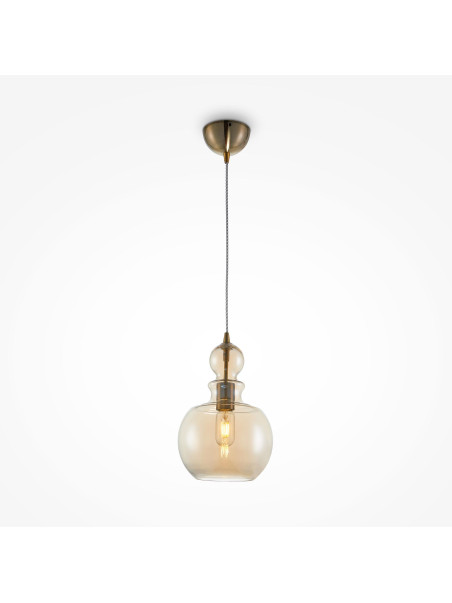 Lampa wisząca Tone vintage bursztynowa - szklany klosz karafka E27 - Maytoni Lampa wisząca Tone vintage bursztynowa - szklany klosz karafka E27 - Maytoni