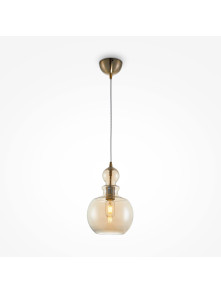Lampa wisząca Tone vintage bursztynowa - szklany klosz karafka E27 - Maytoni