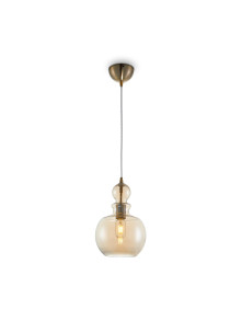 Lampa wisząca Tone vintage bursztynowa - szklany klosz karafka E27 - Maytoni Lampa wisząca Tone vintage bursztynowa - szklany klosz karafka E27 - Maytoni