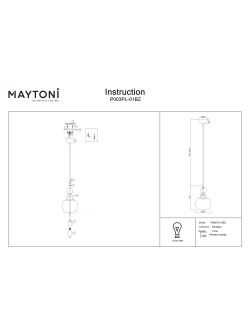 Lampa wisząca Tone vintage bursztynowa - szklany klosz karafka E27 - Maytoni