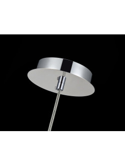 Chromowana lampa wisząca Fermi do salonu - szklano-metalowa kula z kryształkami