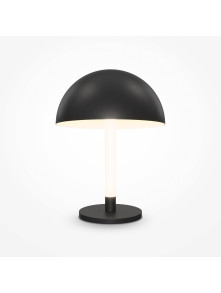 Minimalistyczna czarna lampa stołowa Ray LED 3000K - półkulisty metalowy klosz