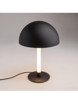 Minimalistyczna czarna lampa stołowa Ray LED 3000K - półkulisty metalowy klosz