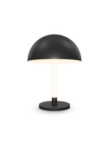 Minimalistyczna czarna lampa stołowa Ray LED 3000K - półkulisty metalowy klosz