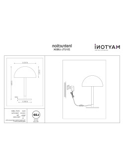 Minimalistyczna czarna lampa stołowa Ray LED 3000K - półkulisty metalowy klosz