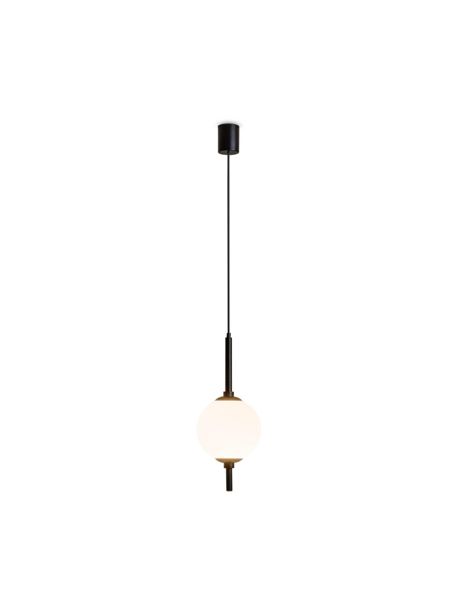 Minimalistyczna lampa wisząca The Sixth Sense LED - mleczna szklana kula 3000K