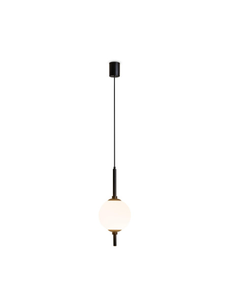 Minimalistyczna lampa wisząca The Sixth Sense LED - mleczna szklana kula 3000K Minimalistyczna lampa wisząca The Sixth Sense LED - mleczna szklana kula 3000K