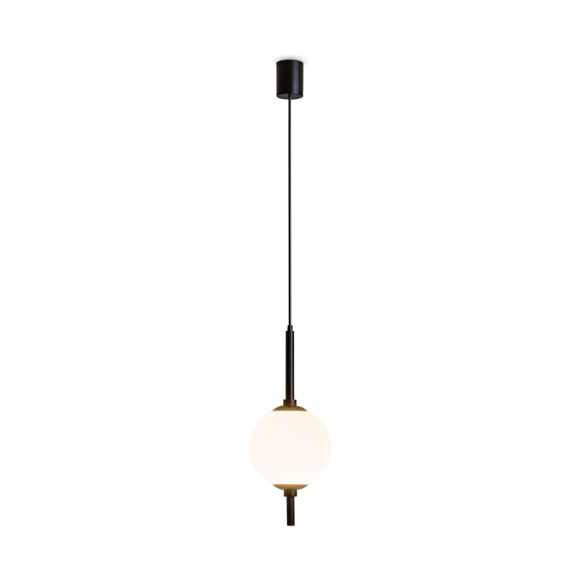 Minimalistyczna lampa wisząca The Sixth Sense LED - mleczna szklana kula 3000K
