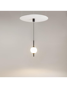 Minimalistyczna lampa wisząca The Sixth Sense LED - mleczna szklana kula 3000K Minimalistyczna lampa wisząca The Sixth Sense LED - mleczna szklana kula 3000K