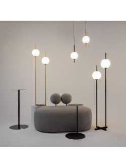 Minimalistyczna lampa wisząca The Sixth Sense LED - mleczna szklana kula 3000K