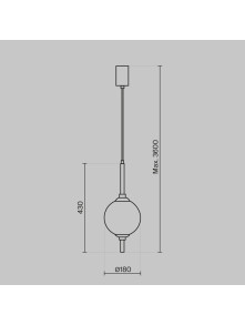 Minimalistyczna lampa wisząca The Sixth Sense LED - mleczna szklana kula 3000K Minimalistyczna lampa wisząca The Sixth Sense LED - mleczna szklana kula 3000K