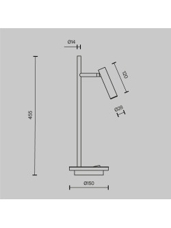 Minimalistyczna biała lampa stołowa Estudo LED - podświetlana podstawa i reflektor tuba 3000K