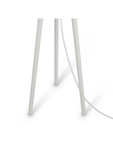 Minimalistyczna biała lampa podłogowa Calvin - trójnóg z bawełnianym kloszem E27 - Maytoni