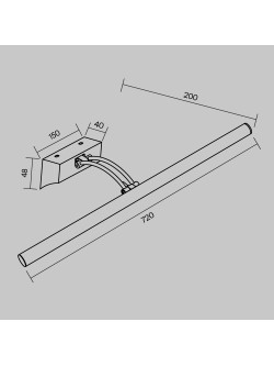 Chromowany kinkiet LED Fino nad obraz i lustro - smukła listwa świetlna 72 cm, 3000K, 16W