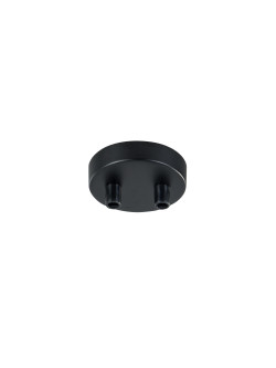 Czarna metalowa podsufitka Universal base do lamp wiszących - podwójne wyprowadzenia przewodów