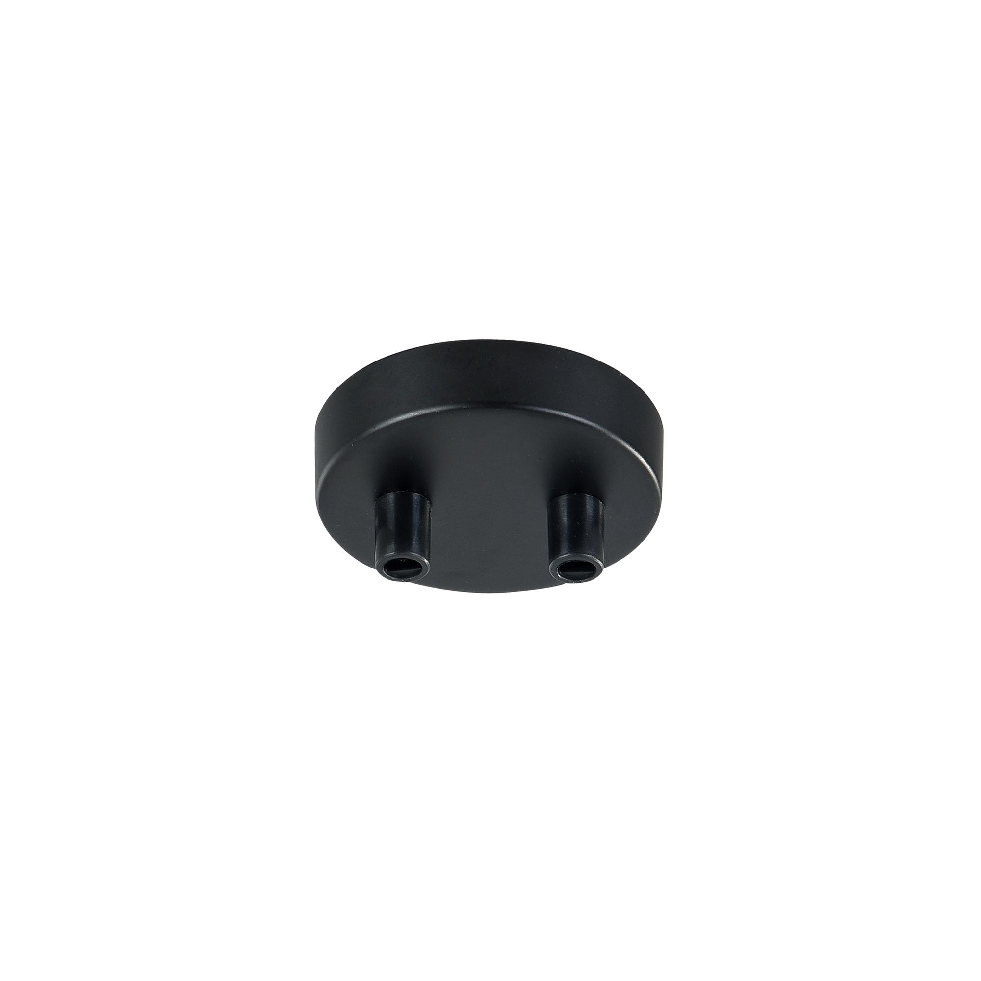 Czarna metalowa podsufitka Universal base do lamp wiszących - podwójne wyprowadzenia przewodów