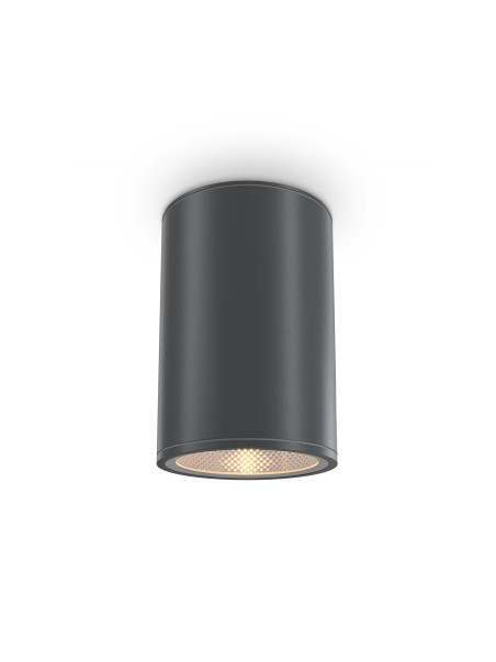 Lampa zewnętrzna tuba sufitowa Bar LED z IP65 - metalowa, grafitowa, 3000K, 12W