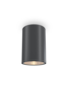 Lampa zewnętrzna tuba sufitowa Bar LED z IP65 - metalowa, grafitowa, 3000K, 12W