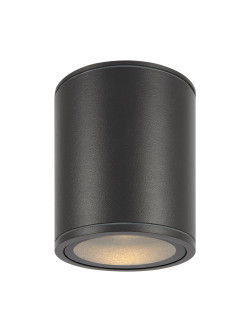 Lampa zewnętrzna tuba sufitowa Bar LED z IP65 - metalowa, grafitowa, 3000K, 12W