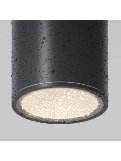 Lampa zewnętrzna tuba sufitowa Bar LED z IP65 - metalowa, grafitowa, 3000K, 12W