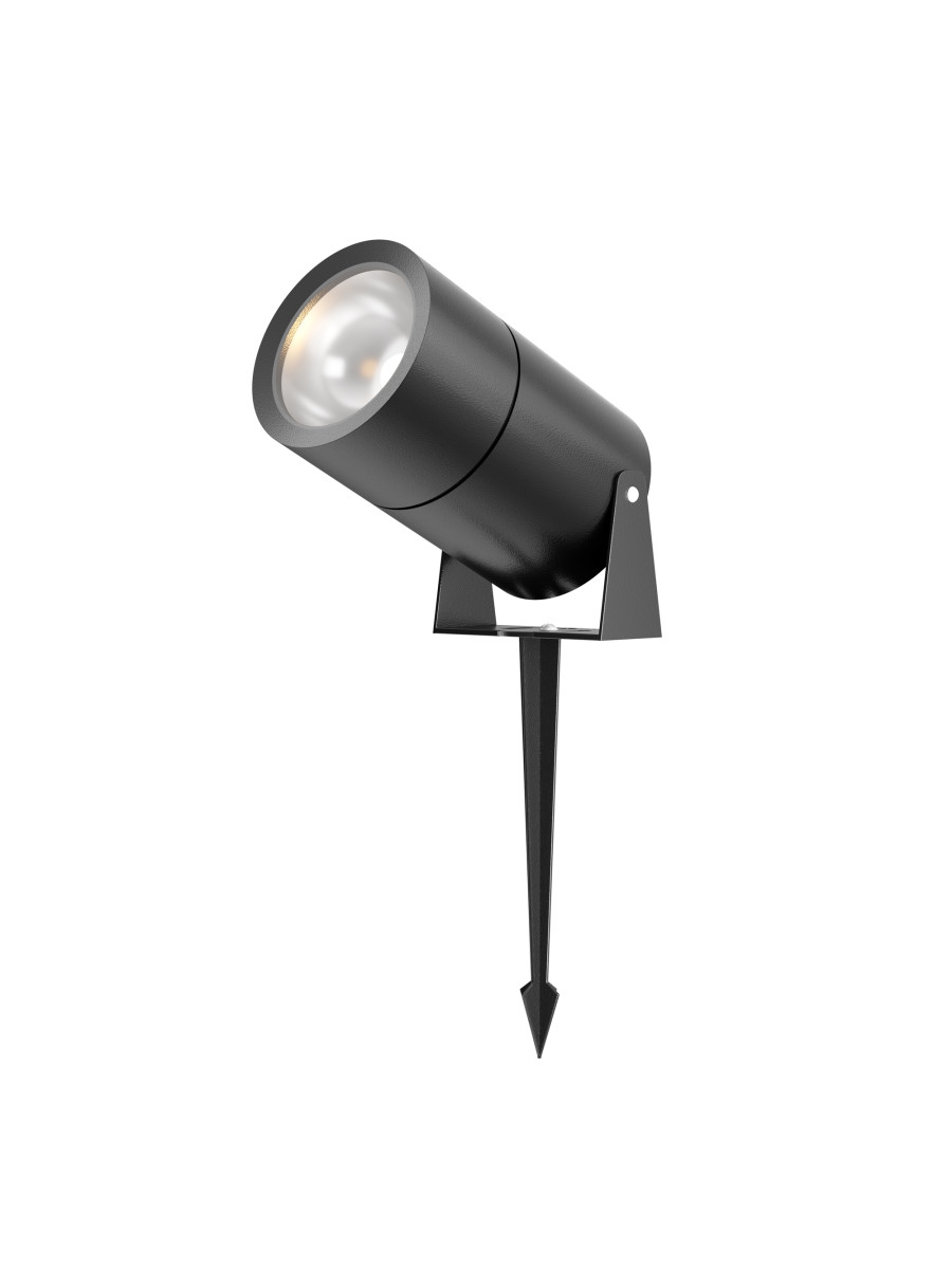 Reflektor gruntowy Bern LED IP65 - cylindryczny spot na szpicy, 55°, 3000K, 1200lm, grafitowy