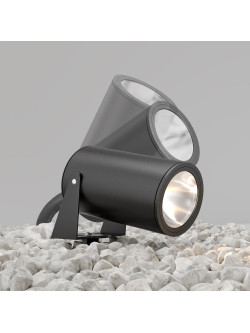 Reflektor gruntowy Bern LED IP65 - cylindryczny spot na szpicy, 50°, 3000K, 2800lm, grafitowy