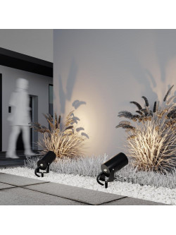 Reflektor gruntowy Bern LED IP65 - cylindryczny spot na szpicy, 50°, 3000K, 2800lm, grafitowy