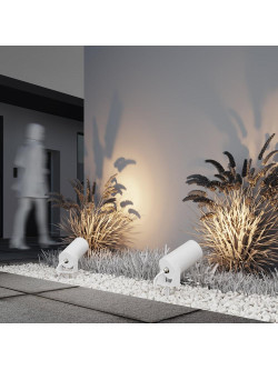 Reflektor gruntowy Bern LED IP65 - cylindryczny spot na szpicy, 50°, 3000K, 2800lm, biały
