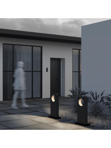 Designerska lampa ogrodowa Betone LED IP65 - betonowy blok z okrągłym otworem 3000K 500lm, wysoka Designerska lampa ogrodowa Betone LED IP65 - betonowy blok z okrągłym otworem 3000K 500lm, wysoka
