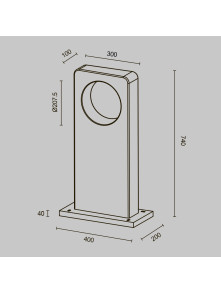 Designerska lampa ogrodowa Betone LED IP65 - betonowy blok z okrągłym otworem 3000K 500lm, wysoka Designerska lampa ogrodowa Betone LED IP65 - betonowy blok z okrągłym otworem 3000K 500lm, wysoka