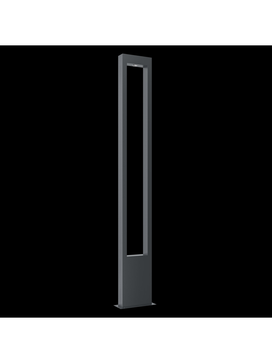 Grafitowa lampa stojąca ogrodowa Bonn LED IP65 - minimalistyczna prostokątna rama, 1000lm, 3000K