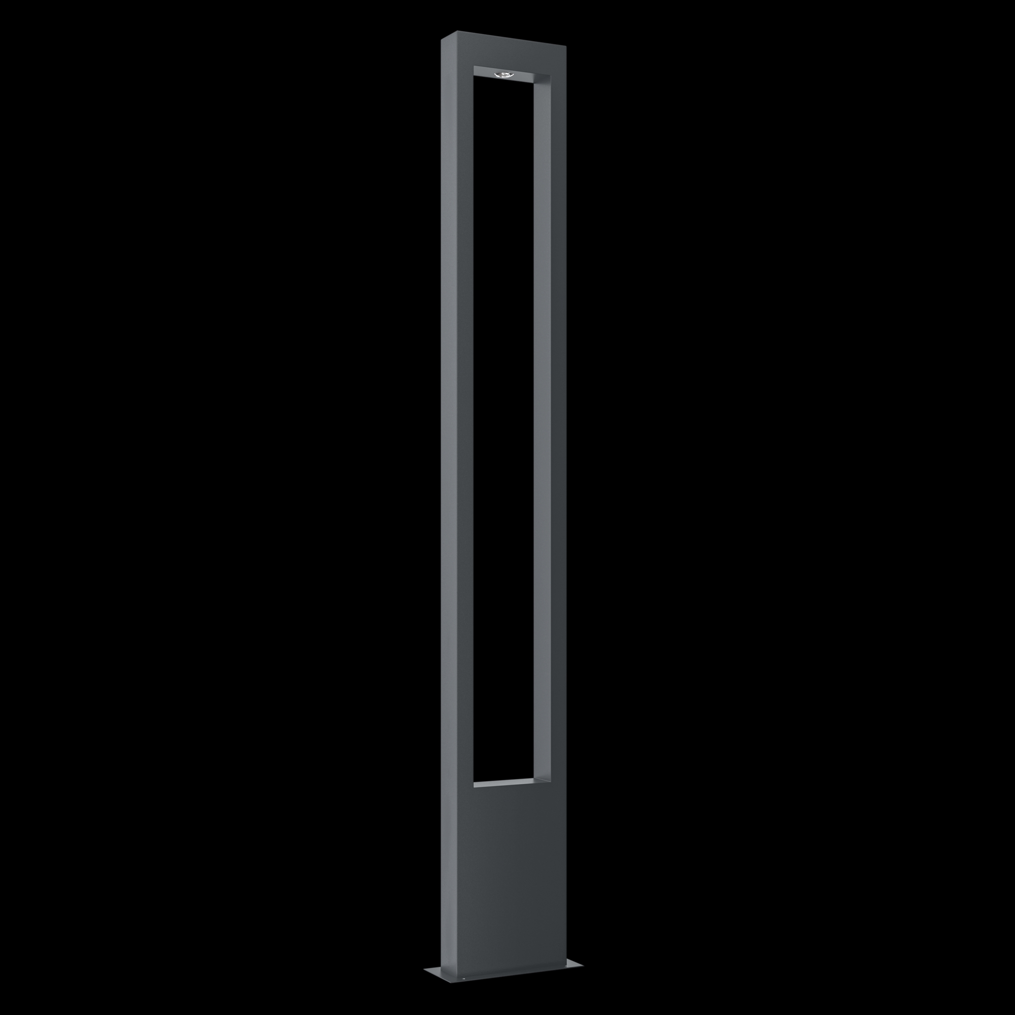 Grafitowa lampa stojąca ogrodowa Bonn LED IP65 - minimalistyczna prostokątna rama, 1000lm, 3000K