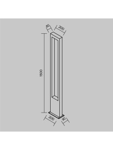 Grafitowa lampa stojąca ogrodowa Bonn LED IP65 - minimalistyczna prostokątna rama, 1000lm, 3000K Grafitowa lampa stojąca ogrodowa Bonn LED IP65 - minimalistyczna prostokątna rama, 1000lm, 3000K