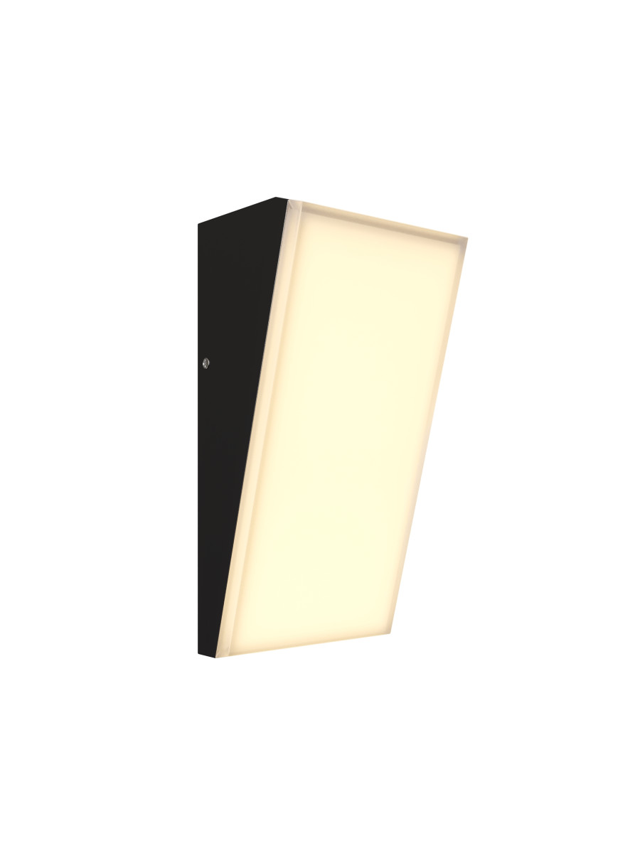 Grafitowa lampa ścienna Brick na elewację IP54 LED - równomierny panel świetlny 3000K, 1100lm