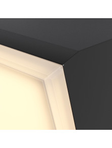 Grafitowa lampa ścienna Brick na elewację IP54 LED - równomierny panel świetlny 3000K, 1100lm