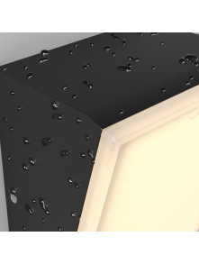 Grafitowa lampa ścienna Brick na elewację IP54 LED - równomierny panel świetlny 3000K, 1100lm