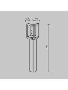 Lampa ogrodowa stojąca Cell – słupek ramowy 75 cm, E27, IP54, grafitowa