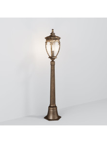 Lampa ogrodowa stojąca Fleur – klasyczna latarnia, 113 cm, E27, IP44, czarno-złota